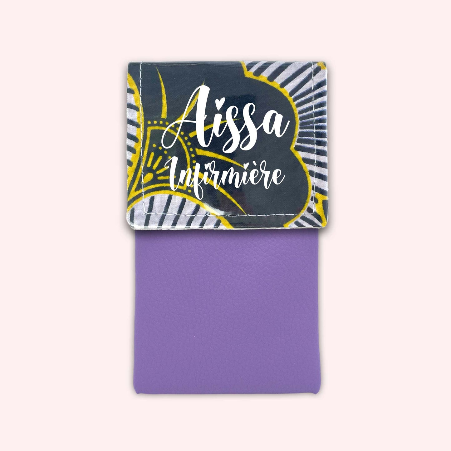 Yellow and Black Wax Magnetic Pouch