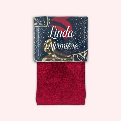 Pochette aimantée Wax Marron et Rouge