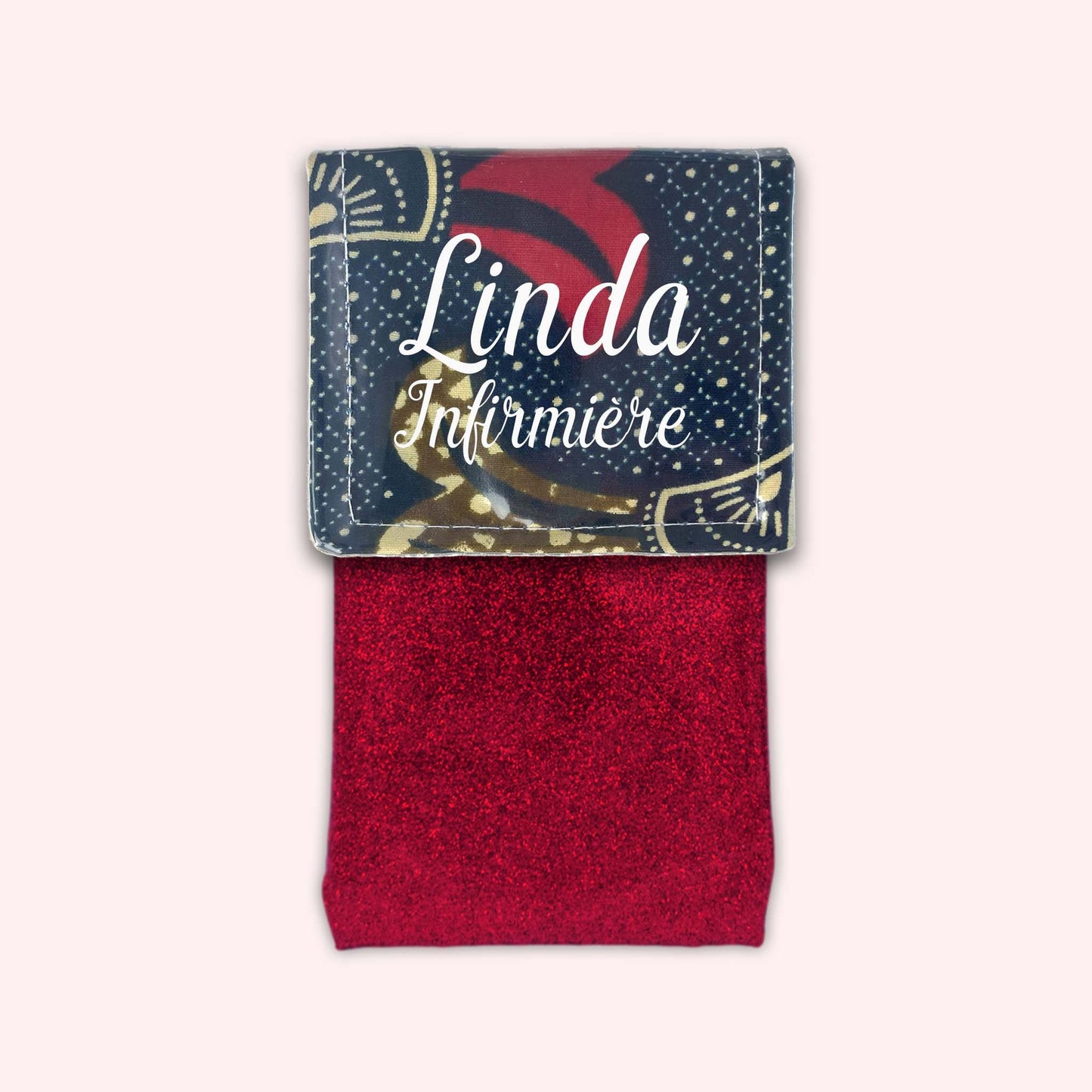 Brown and Red Wax Magnetic Pouch