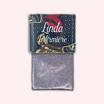 Pochette aimantée Wax Marron et Rouge