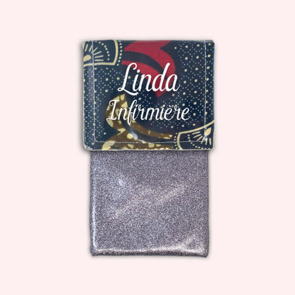 Pochette aimantée Wax Marron et Rouge