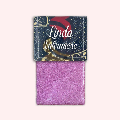 Pochette aimantée Wax Marron et Rouge