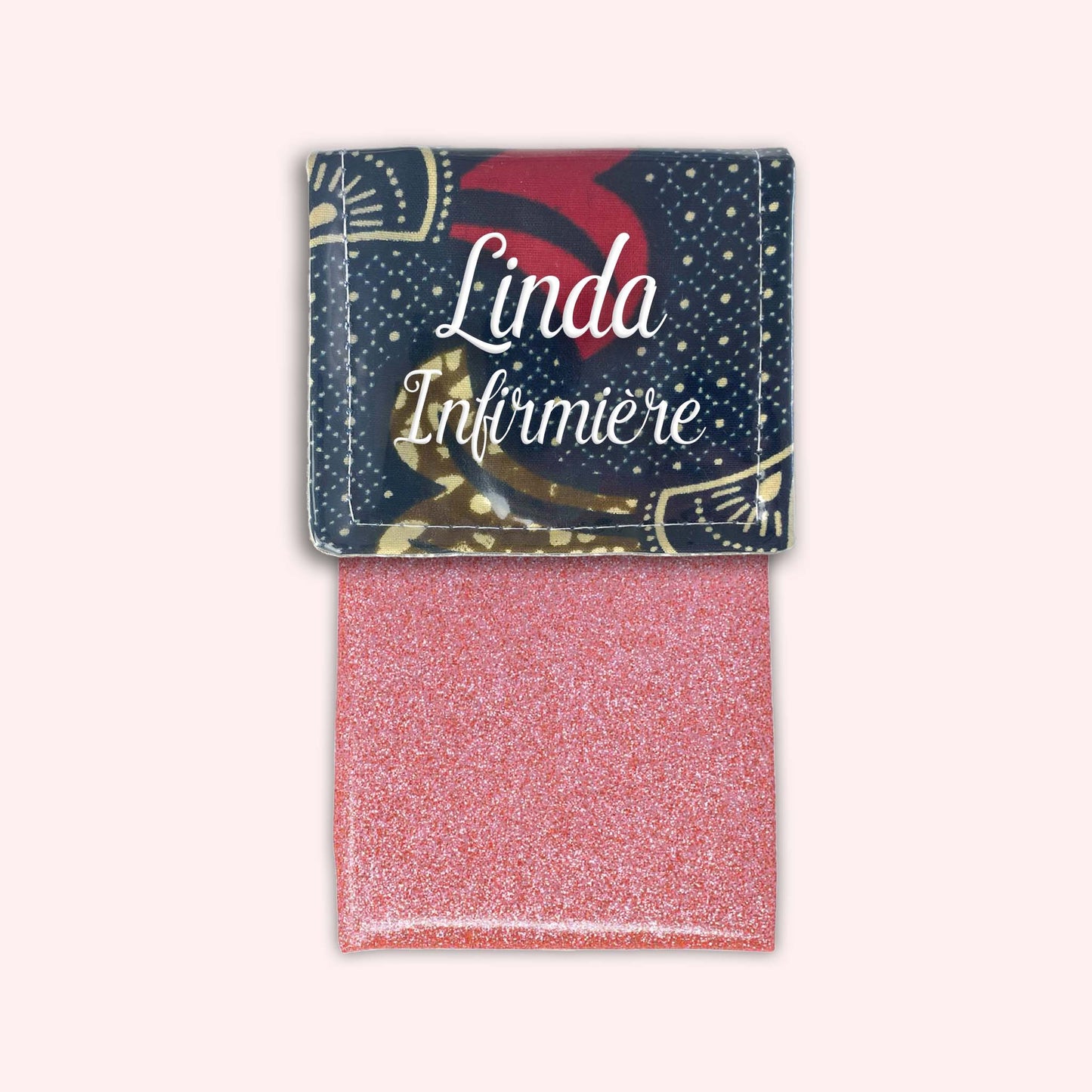 Pochette aimantée Wax Marron et Rouge