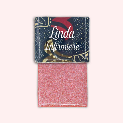 Pochette aimantée Wax Marron et Rouge