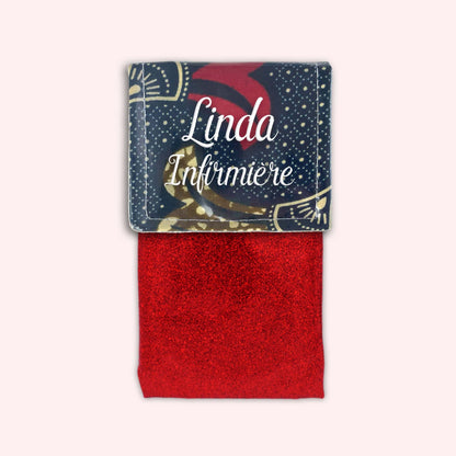 Pochette aimantée Wax Marron et Rouge
