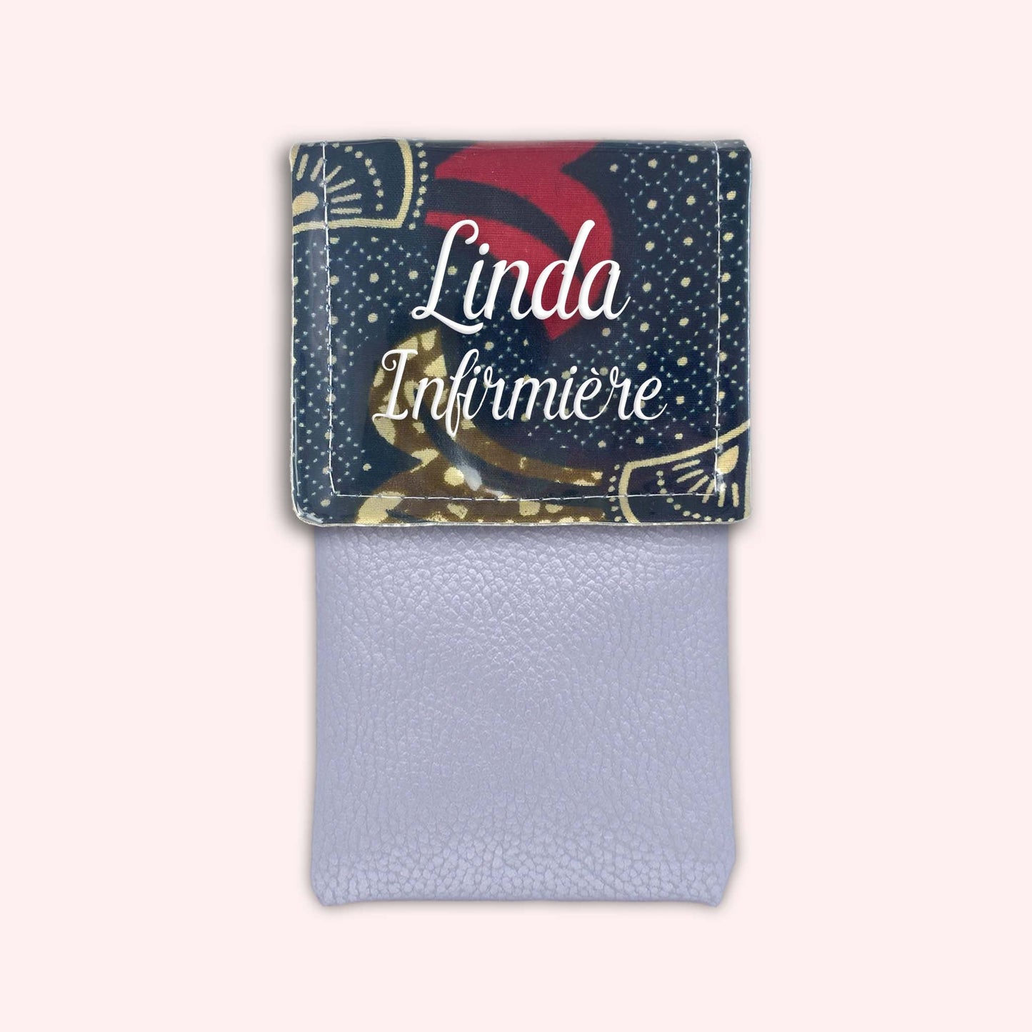 Brown and Red Wax Magnetic Pouch