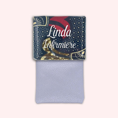 Pochette aimantée Wax Marron et Rouge