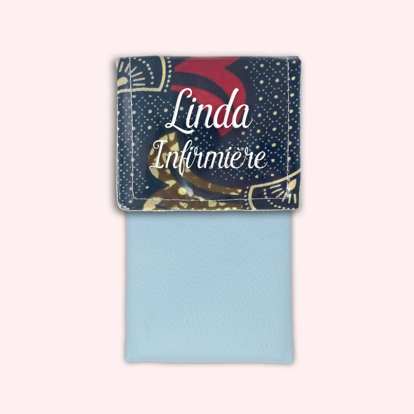 Brown and Red Wax Magnetic Pouch