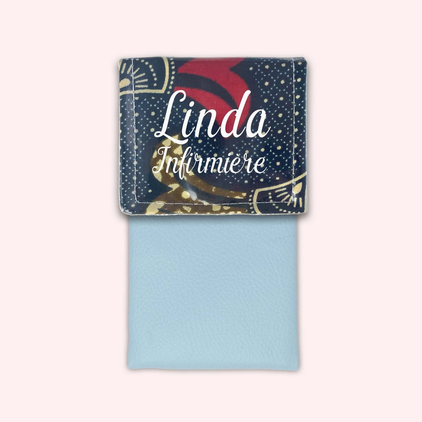 Brown and Red Wax Magnetic Pouch