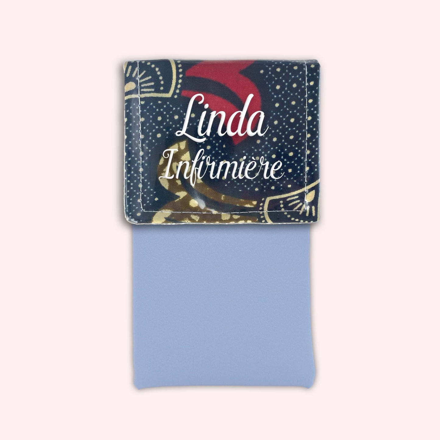 Brown and Red Wax Magnetic Pouch
