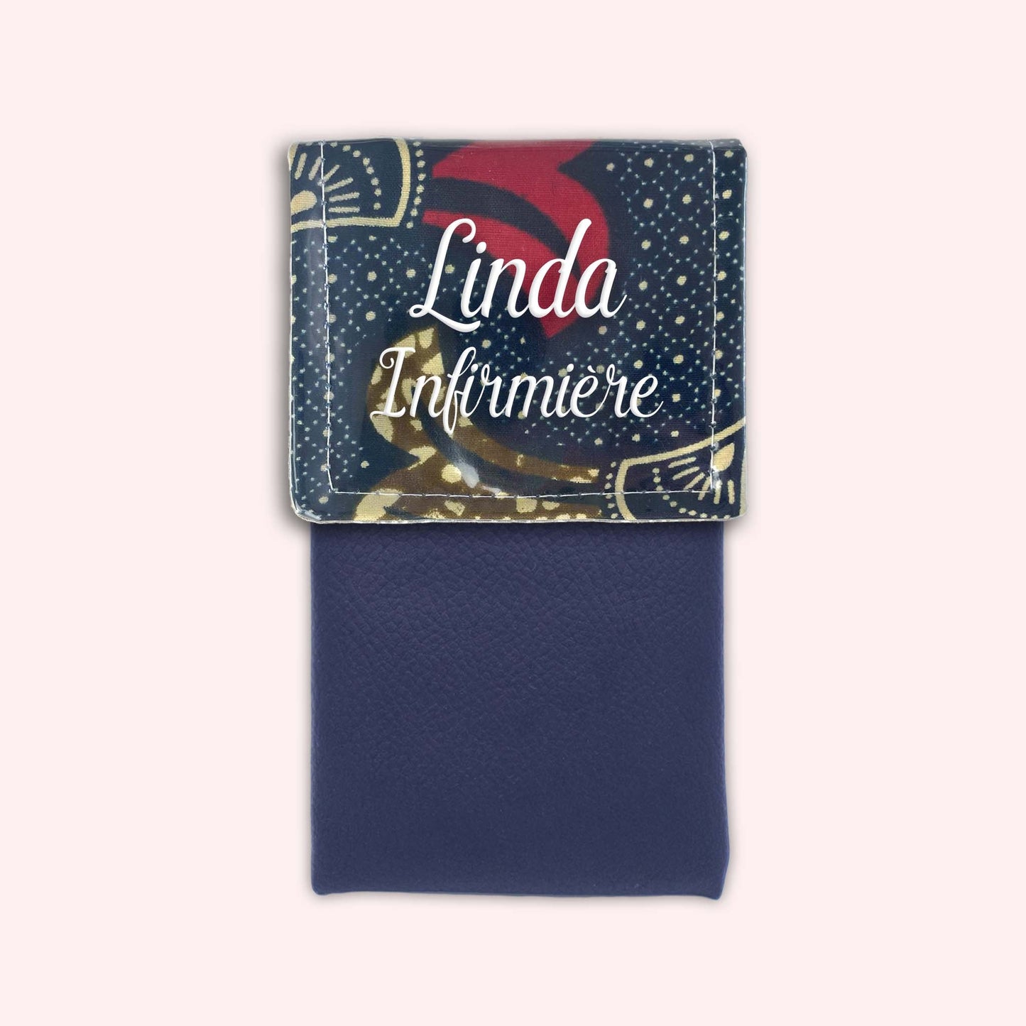 Brown and Red Wax Magnetic Pouch