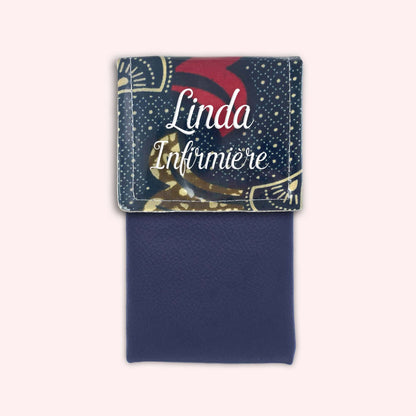 Pochette aimantée Wax Marron et Rouge
