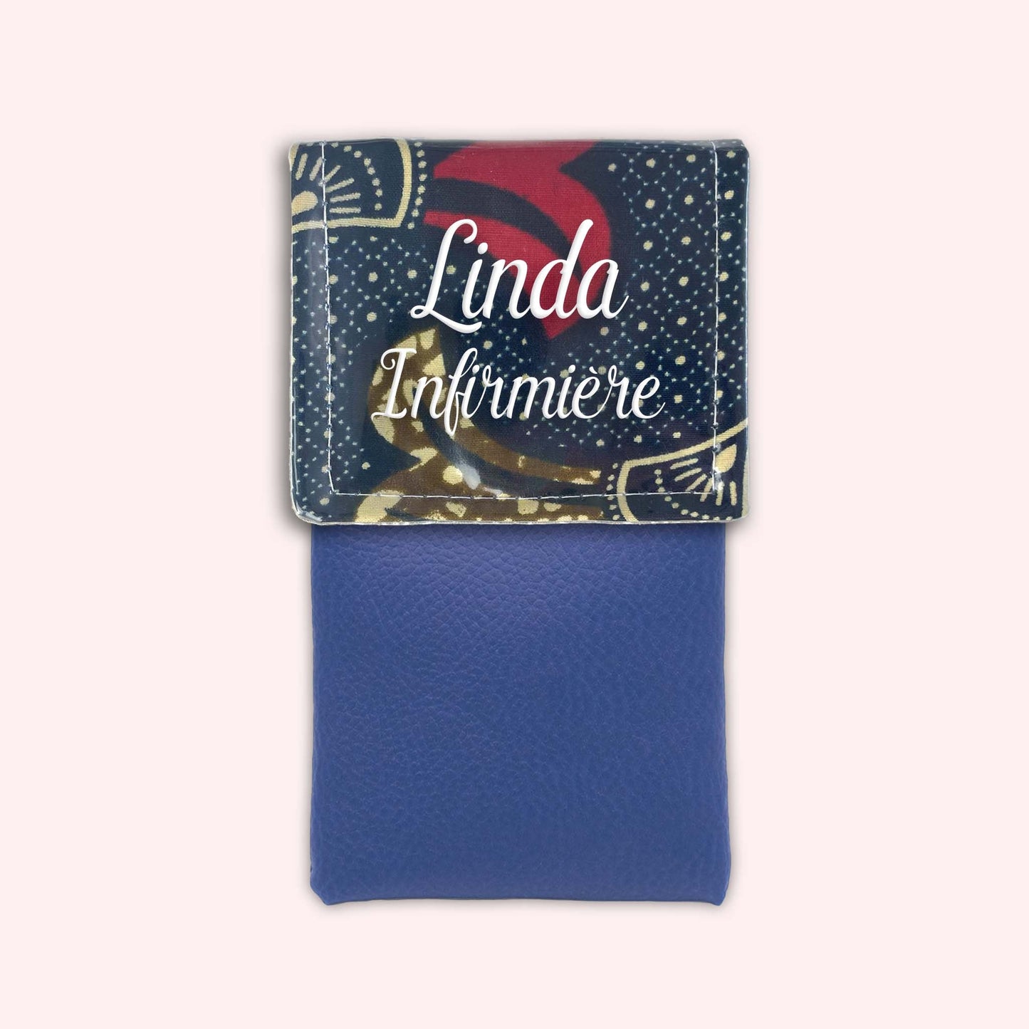 Brown and Red Wax Magnetic Pouch
