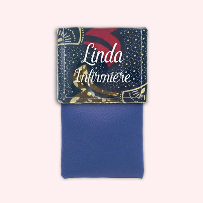 Pochette aimantée Wax Marron et Rouge