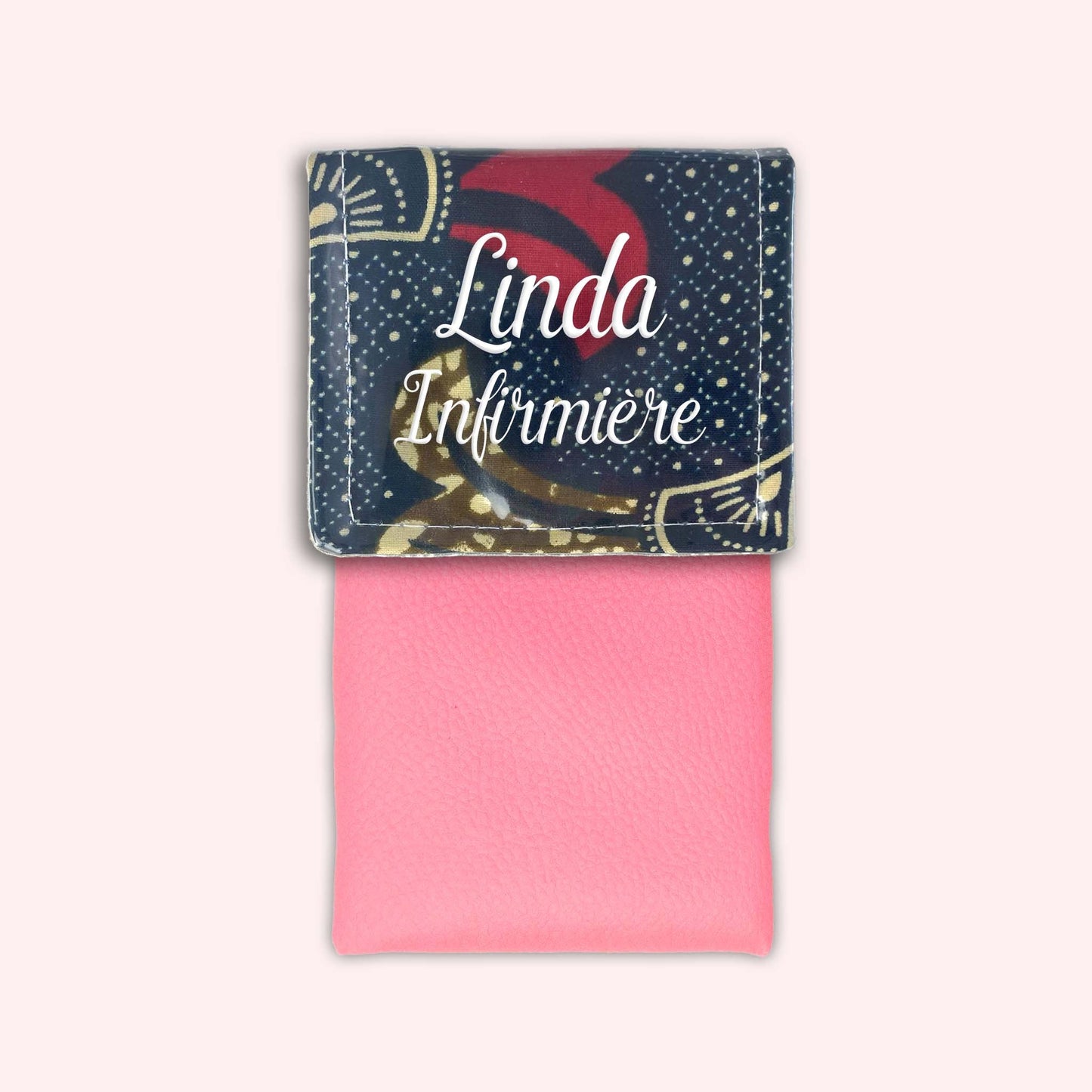 Brown and Red Wax Magnetic Pouch