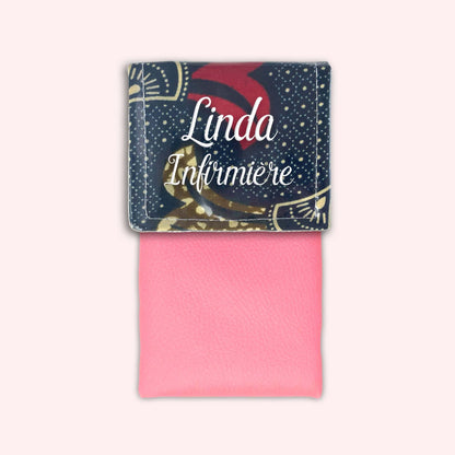 Pochette aimantée Wax Marron et Rouge