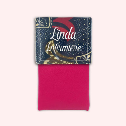 Pochette aimantée Wax Marron et Rouge
