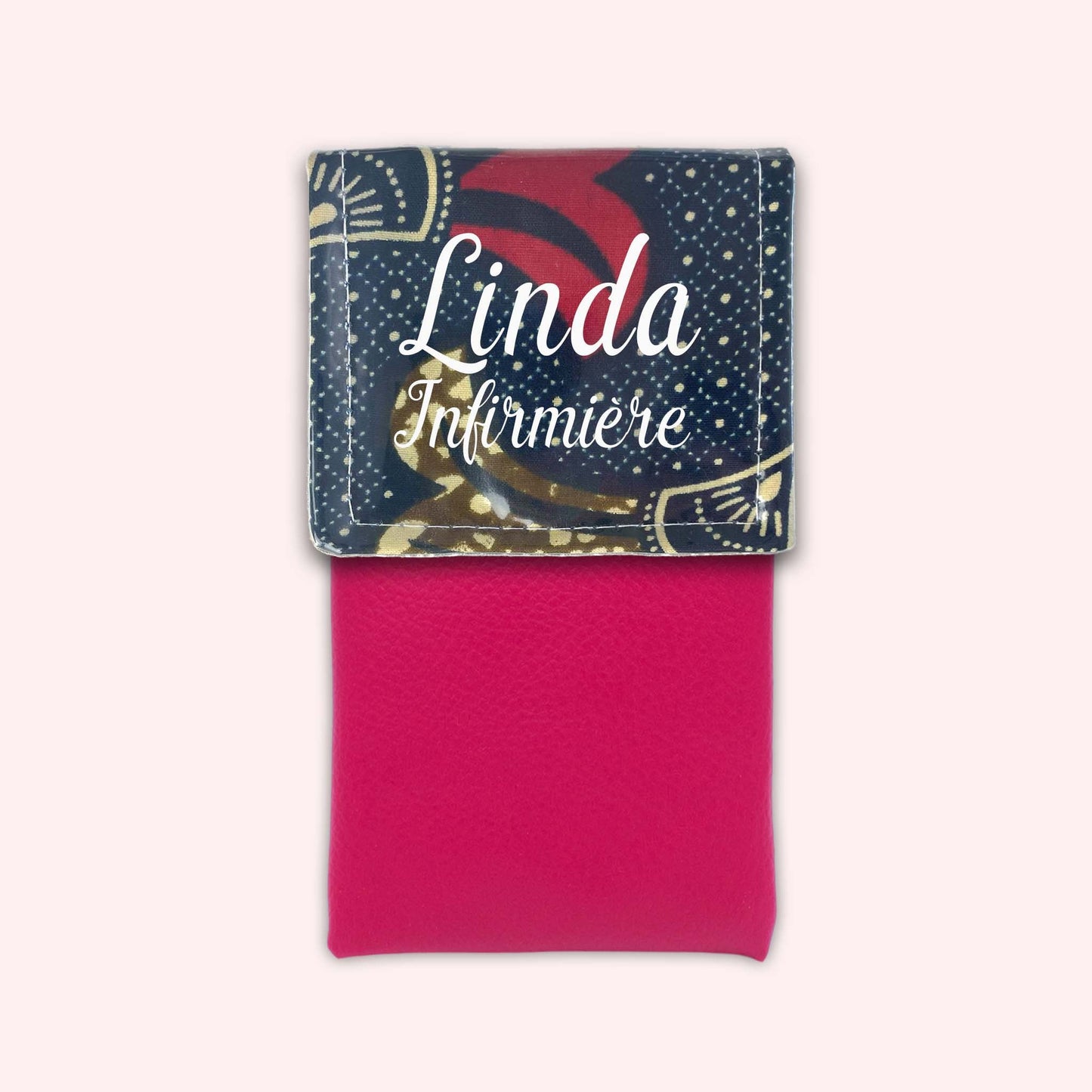 Brown and Red Wax Magnetic Pouch