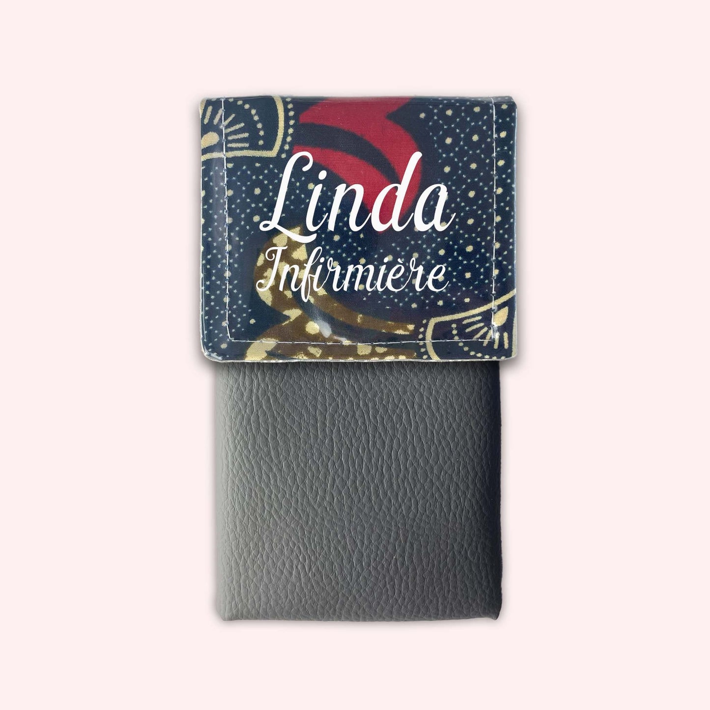 Brown and Red Wax Magnetic Pouch
