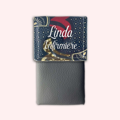 Pochette aimantée Wax Marron et Rouge
