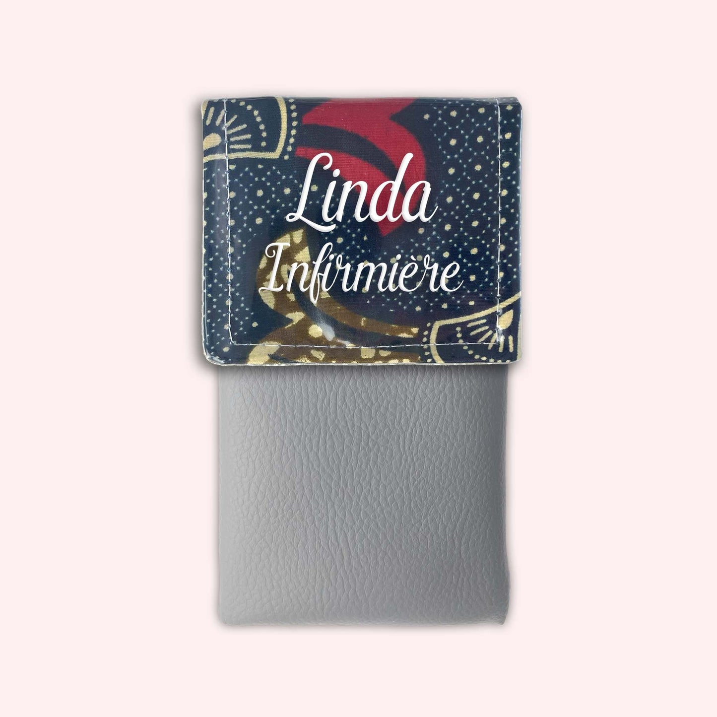 Brown and Red Wax Magnetic Pouch