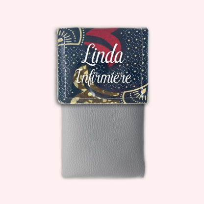 Pochette aimantée Wax Marron et Rouge