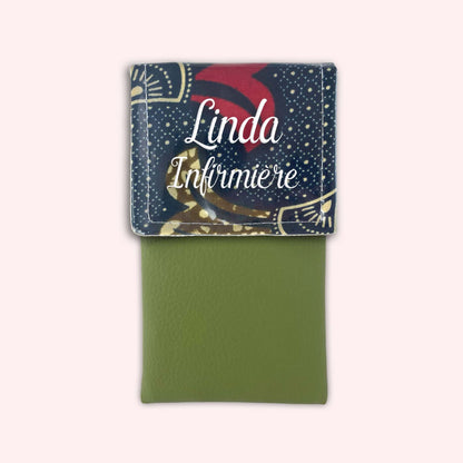 Pochette aimantée Wax Marron et Rouge