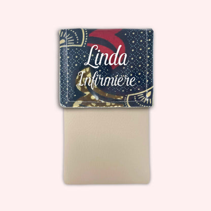 Pochette aimantée Wax Marron et Rouge