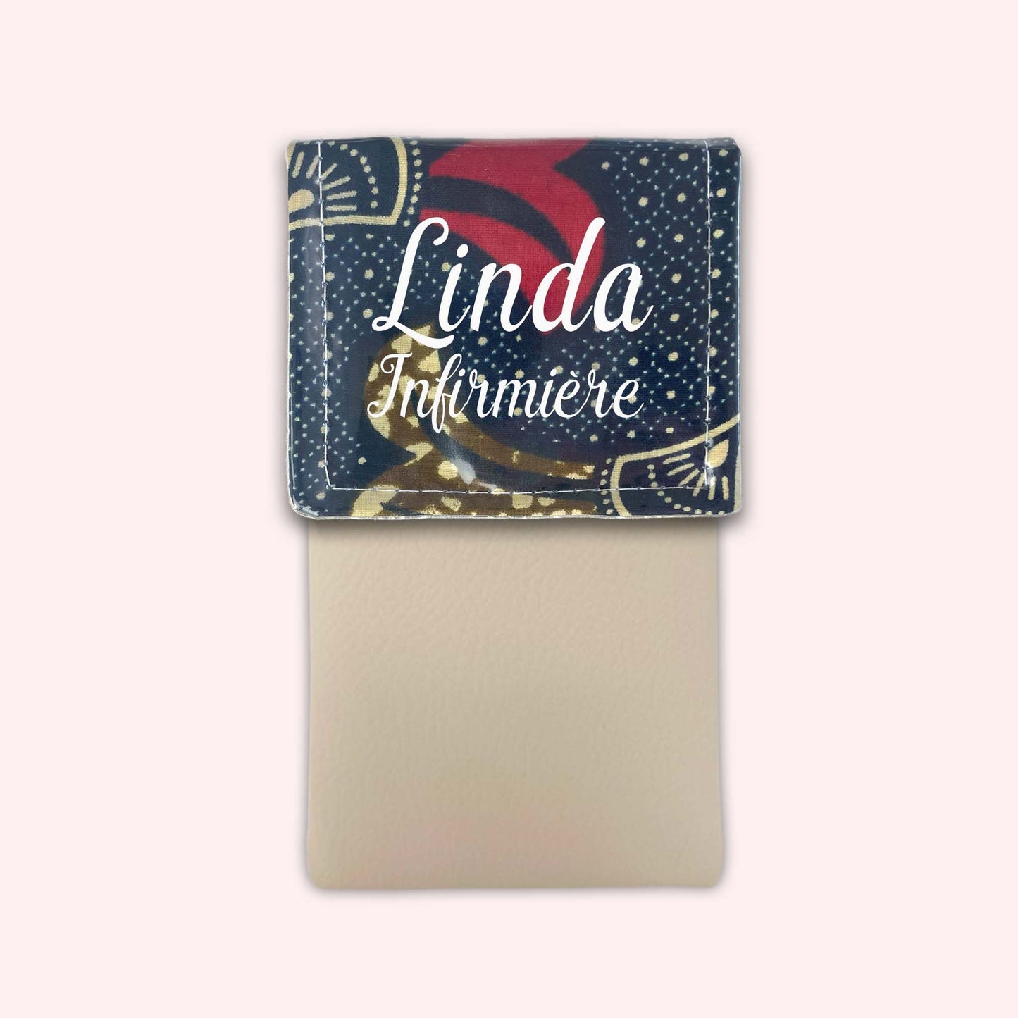 Brown and Red Wax Magnetic Pouch