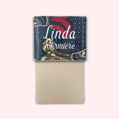 Brown and Red Wax Magnetic Pouch