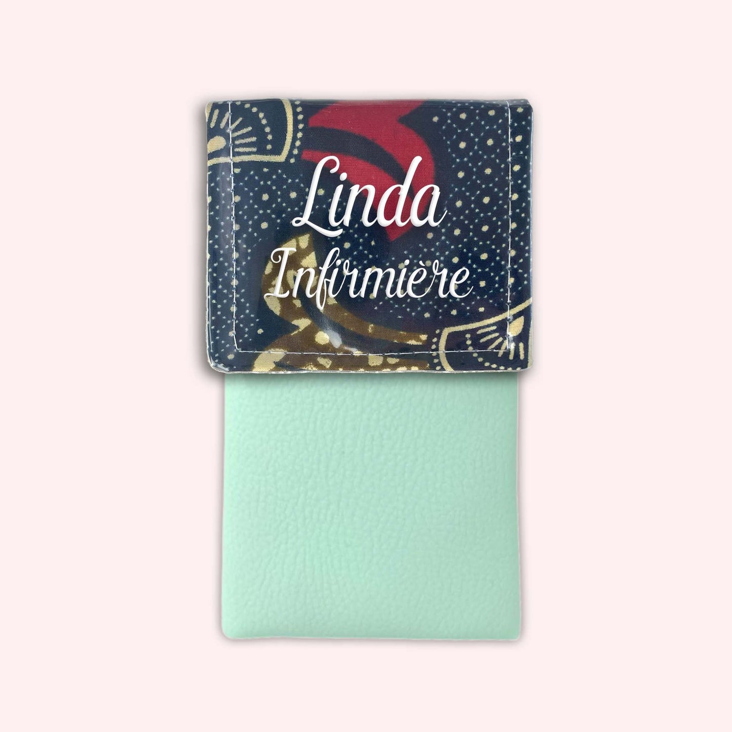 Brown and Red Wax Magnetic Pouch