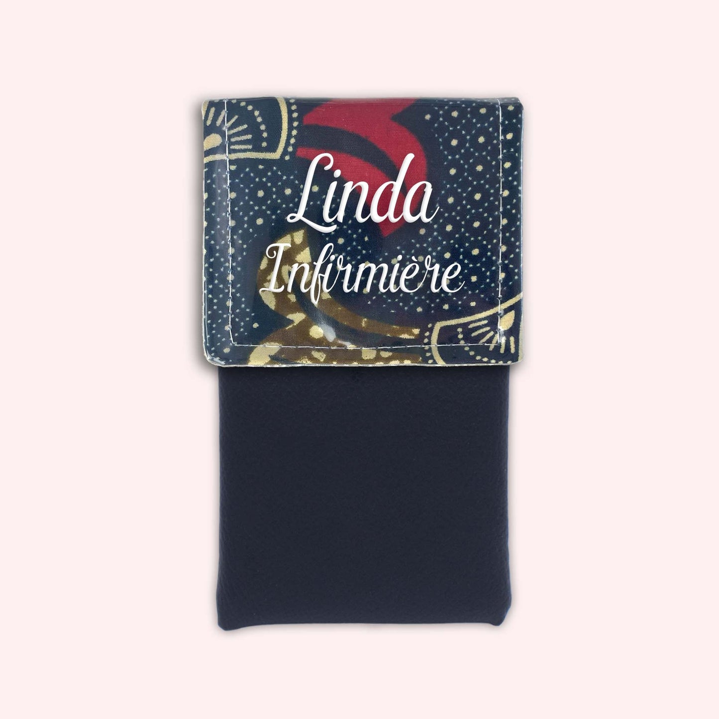 Brown and Red Wax Magnetic Pouch