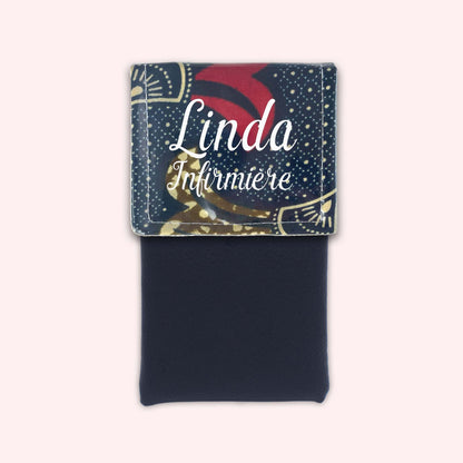 Brown and Red Wax Magnetic Pouch