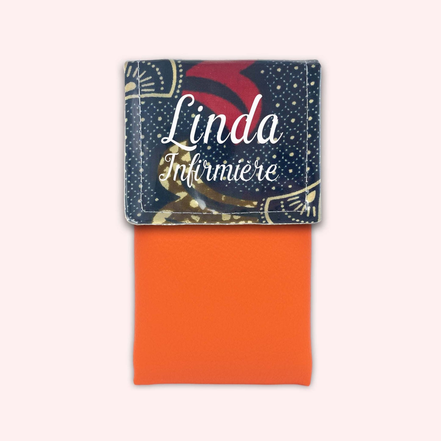 Brown and Red Wax Magnetic Pouch