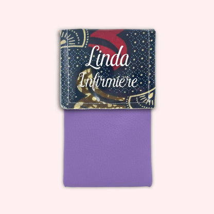 Pochette aimantée Wax Marron et Rouge