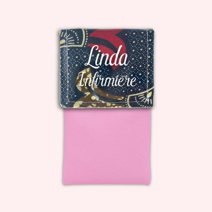 Pochette aimantée Wax Marron et Rouge