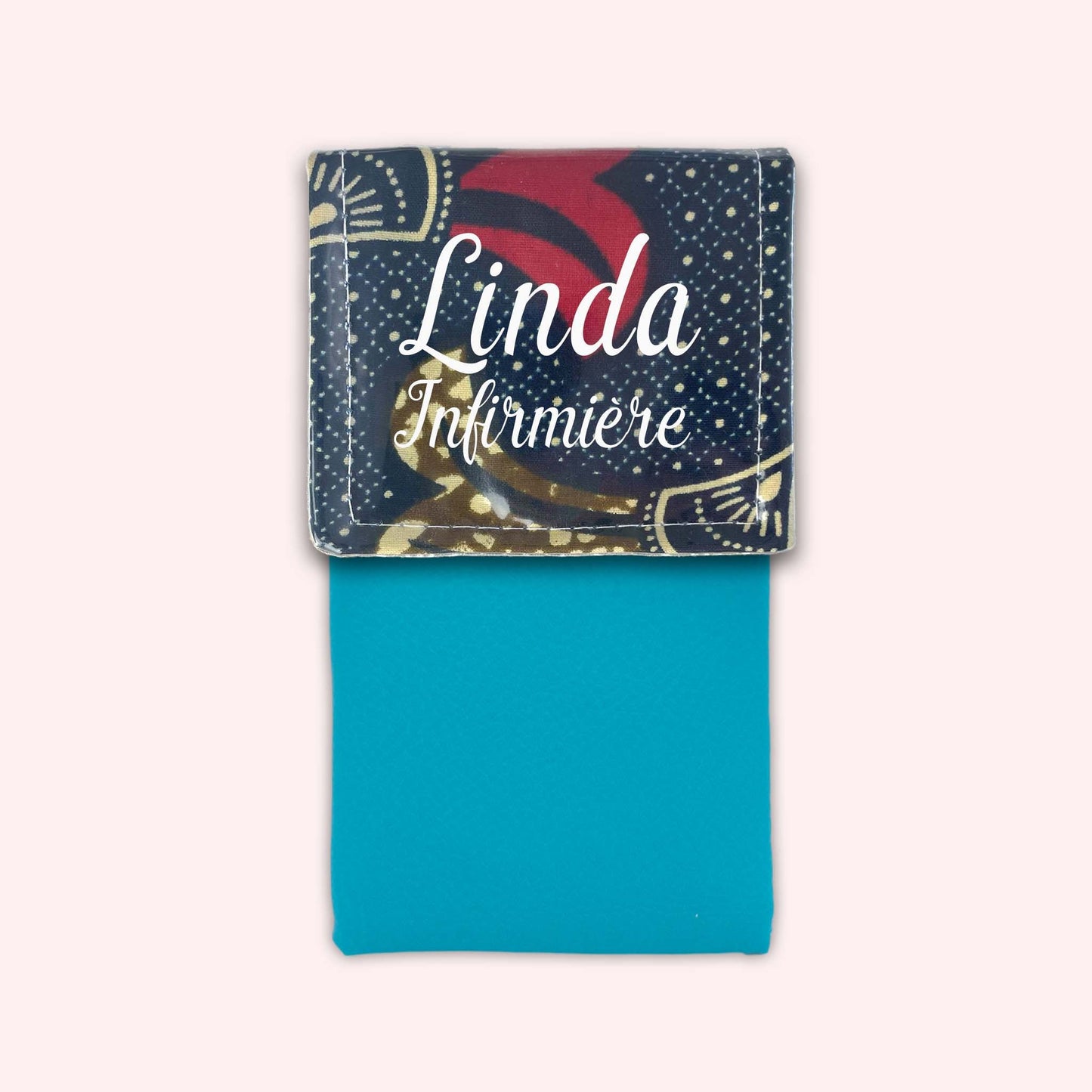 Brown and Red Wax Magnetic Pouch