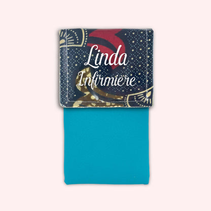 Pochette aimantée Wax Marron et Rouge