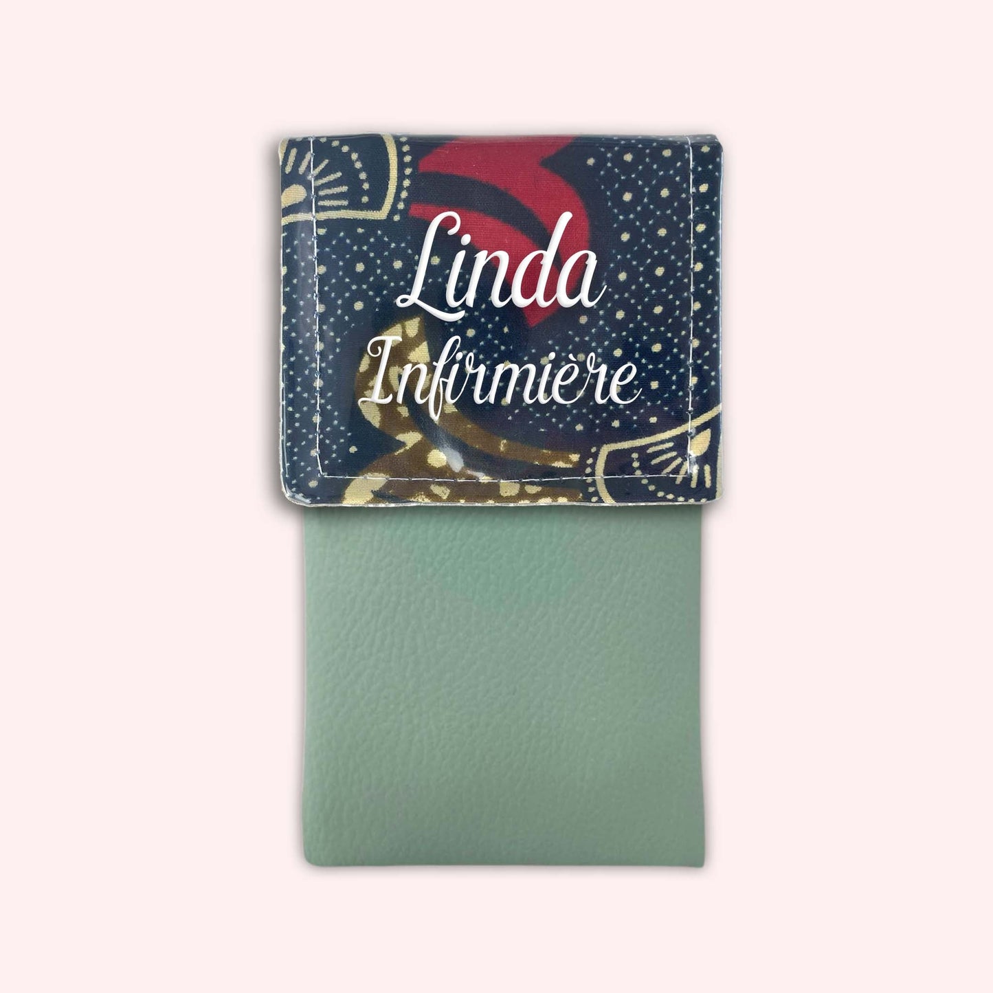 Brown and Red Wax Magnetic Pouch