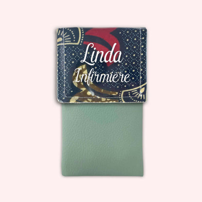Pochette aimantée Wax Marron et Rouge