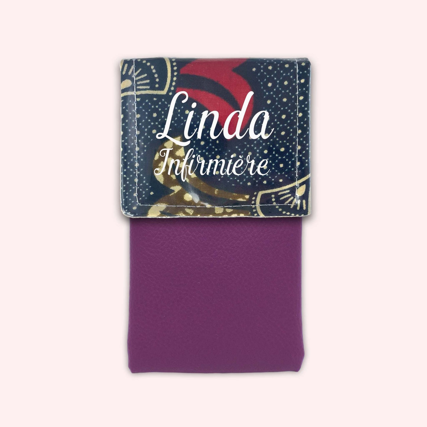 Brown and Red Wax Magnetic Pouch