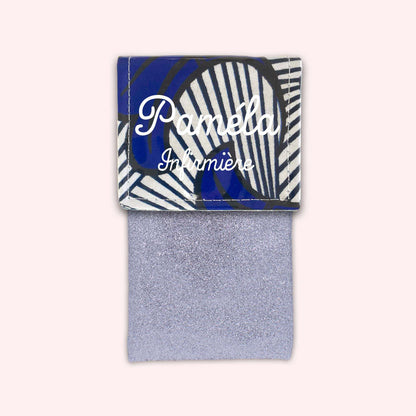 Black and Blue Wax Magnetic Pouch