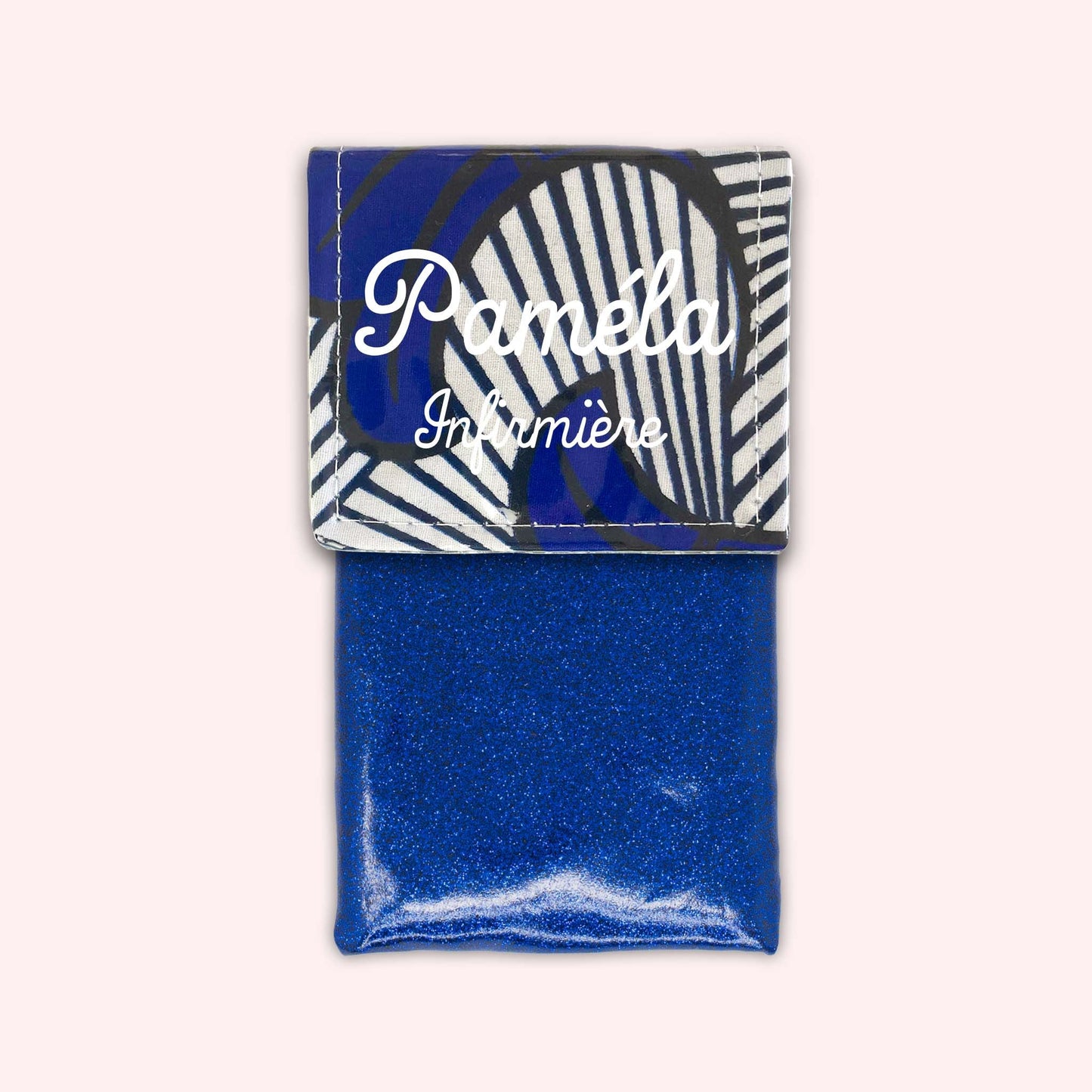 Black and Blue Wax Magnetic Pouch