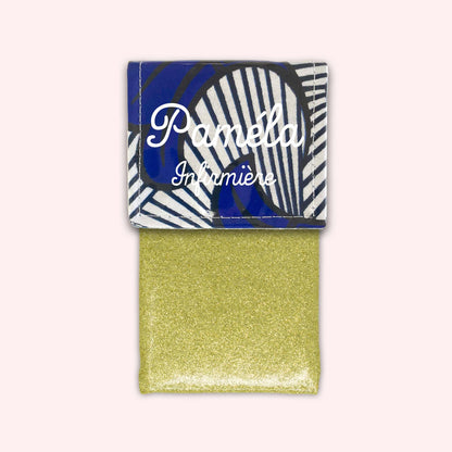 Black and Blue Wax Magnetic Pouch