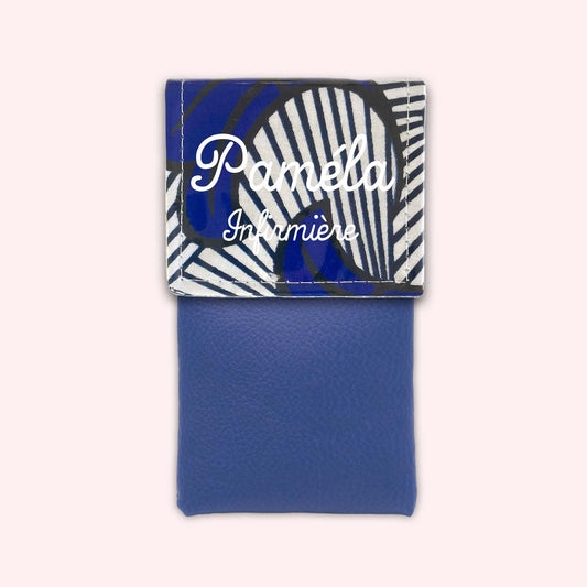 Black and Blue Wax Magnetic Pouch