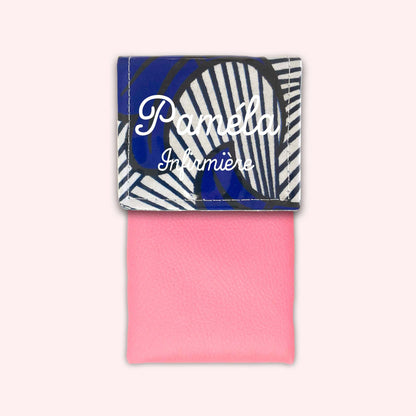 Black and Blue Wax Magnetic Pouch