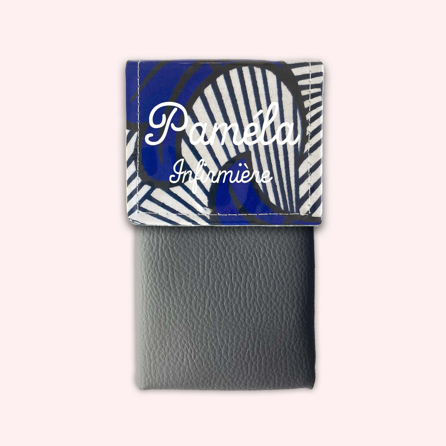 Black and Blue Wax Magnetic Pouch