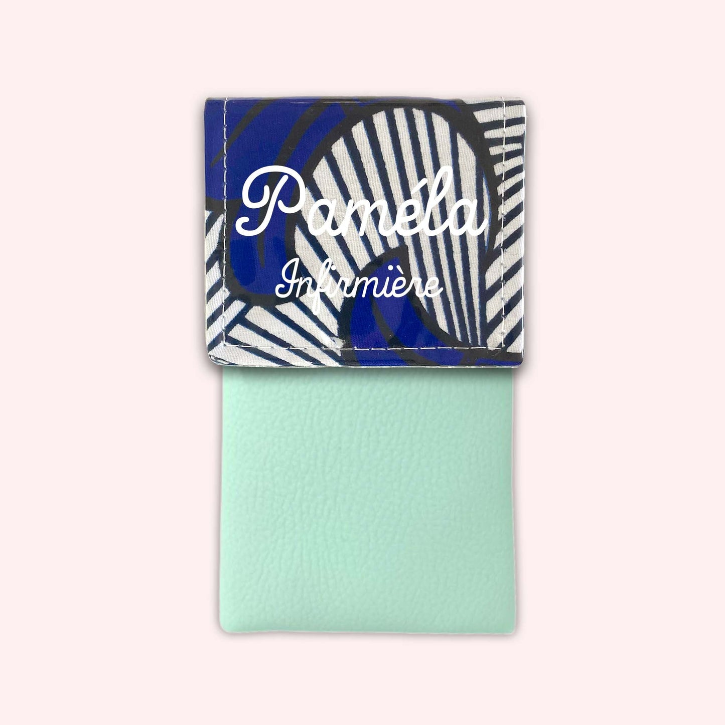 Black and Blue Wax Magnetic Pouch
