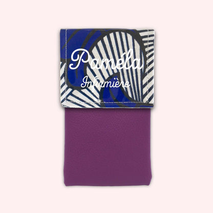 Black and Blue Wax Magnetic Pouch