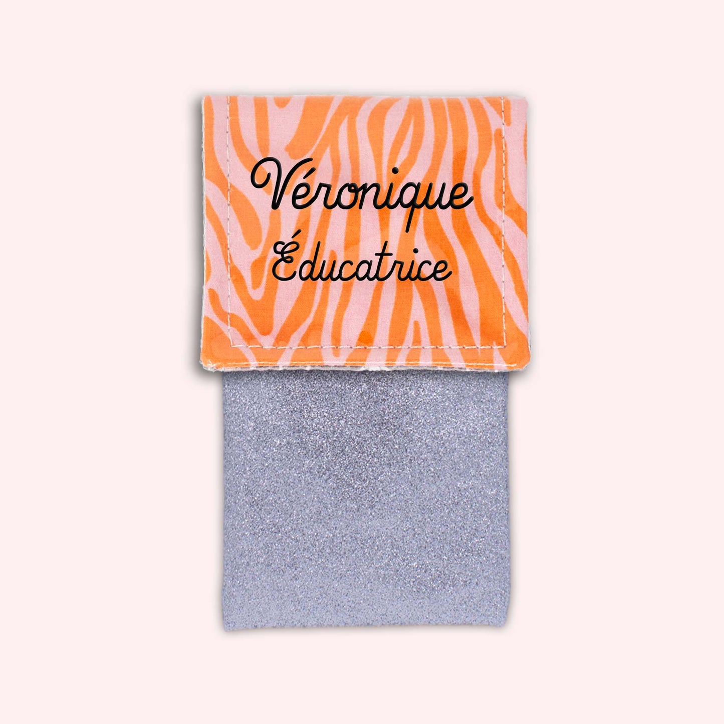 Pochette aimantée Zèbre Rose